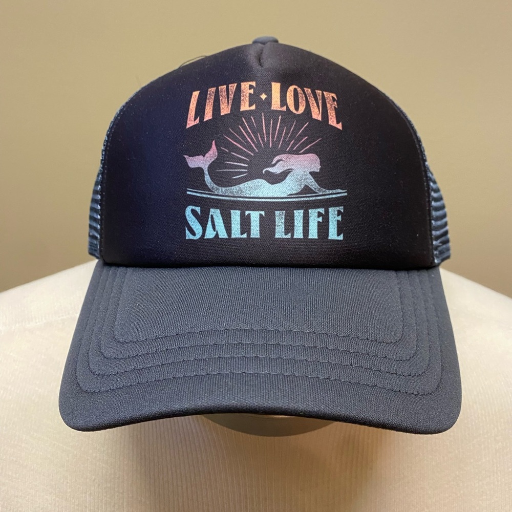 Salt Life Women’s Black Live Love Mermaid SnapBack Hat NEW
